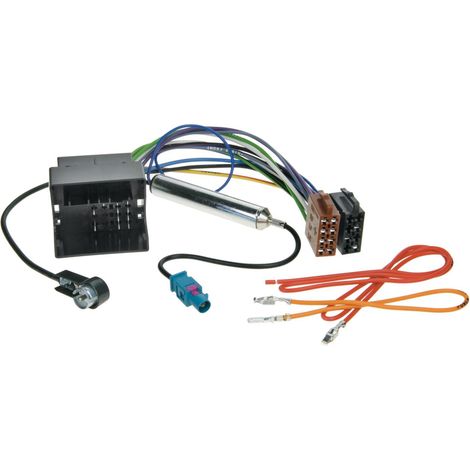 Faisceau ISO autoradio compatible avec Audi Seat Skoda VW avec amplificateur antenne phantom