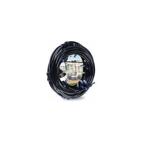Brumisateur Exterieur,Système de Brumisation,10M Brumisateur Terrasse avec 9 Buse Brumisateur +1 Buses de Rechange+1Adaptateur (en Laiton, 3/4"),Brumisateur pour Patio Jardin Serre Trampoline (1/5)