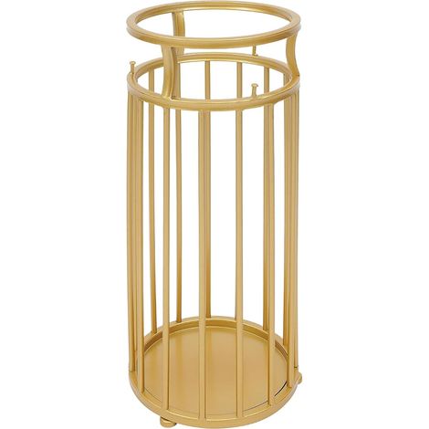 WooDerson Porte-parapluies - Seau de rangement - Porte-parapluie en fer - Design peu encombrant - Pour hôtel, bureau, café, entrée - Décoration (doré) (1/5)