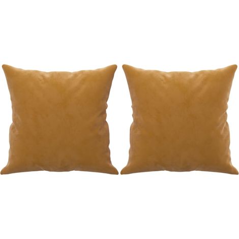Coussins décoratifs lot de 2 Marron 40x40 cm Velours CFW66563 (1/5)