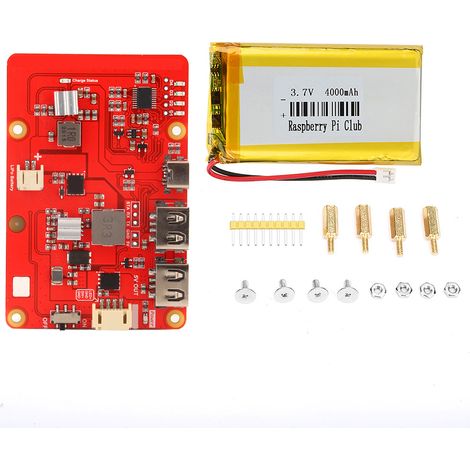Carte d'extension pour Raspberry Pi avec batterie lithium-ion 4000mAh et fonction UPS (1/5)