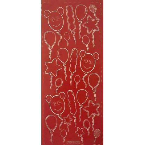 Autocollant ajouré rouge 10x23cm