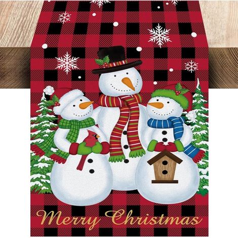 Chemin de table de Noël - Décoration de table, chemin de table, décoration de Noël, set de table imprimé Noël, style 9, 33233 cm. (1/5)