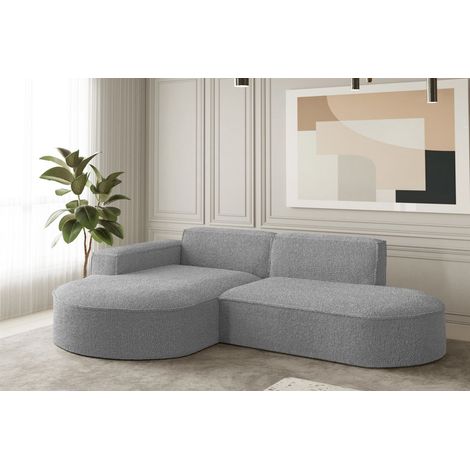 Ecksofa Designersofa PALMA XS in Stoff Ascot Taupe Ottomane Links (1/2)