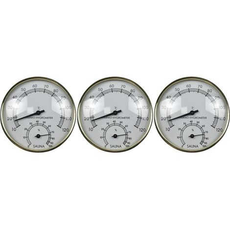 Lot De 3 Mini Hygromètres Numériques Pour Sauna Plage Analogique De 10 À 120 °c Pointeur Doré Précis Pour (1/5)