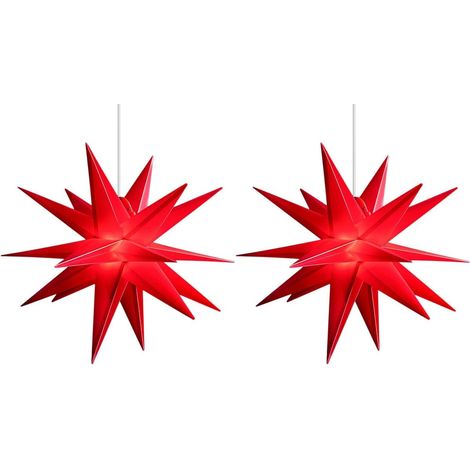 Étoiles LED Noël 55 cm rouges pliables avec minuterie