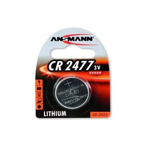 Batteria usa e getta al litio ANSMAN CR 2477 da 3V, 1 pezzo, colore argento, codice 1516-0010