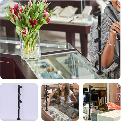 Foco LED para escaparate, 4 brazos de aluminio ajustables, diseño compacto, luz suave para exhibición de joyería en interiores. (1/5)