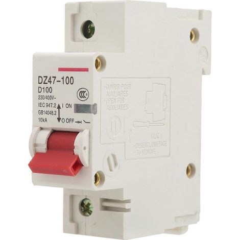 Disjoncteur miniature DZ47-100 1P D80100A, interrupteur à air domestique de type D (1/2)