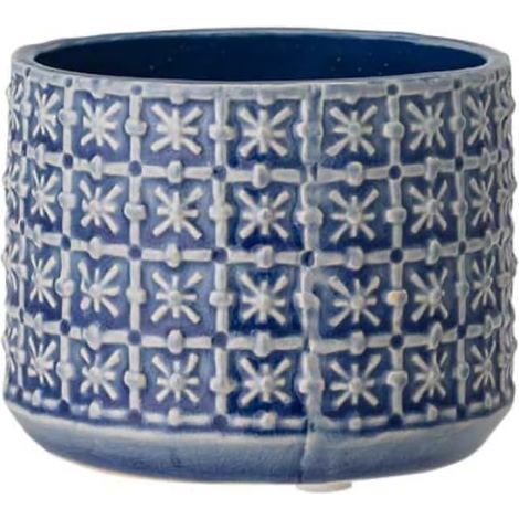 Cross Flower Pot - Decorative Flower Pots Indoor Colour Retro Creative S 10 cm Diameter Blue Ceramic (1/5)