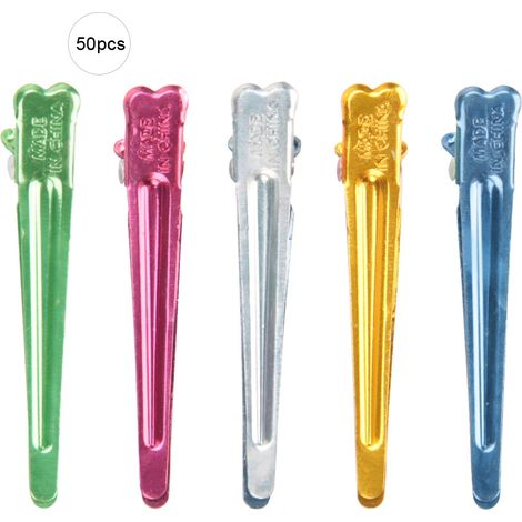 Pinces à cheveux colorées en aluminium, pinces à ondulation, pinces de coiffure, pinces de séparation, petites pinces à cheveux en aluminium pour salons de coiffure. (1/5)