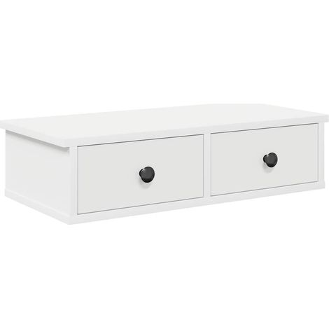 Maison Exclusive - Wandregal mit Schubladen Weiß 60x28x15 cm Holz