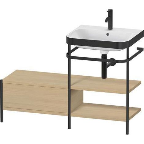 Ensemble lavabo HAPPY D.2 PLUS 1200x490mm sans trou de robinetterie, blanc super mat