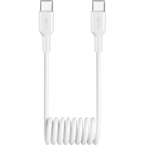 Cable espiral USB-C de 25 W y 1 m - Blanco (1/2)