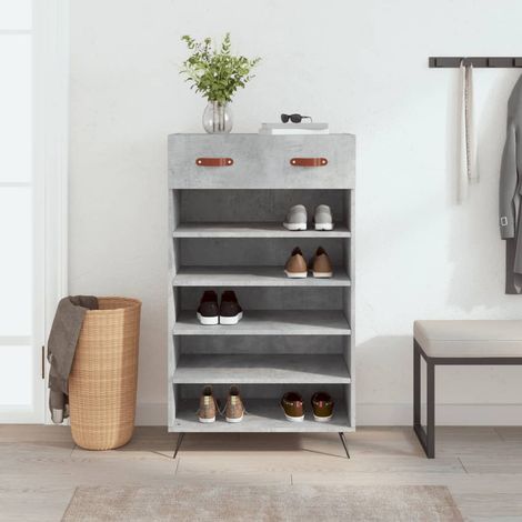 vidaXL Shoe Cabinet Concrete Grey 60x35x105 cm Engineered Wood (1/5)