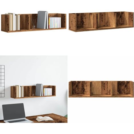 vidaXL CD-Wandregal Altholz-Optik 75x18x18 cm Holzwerkstoff (1/5)