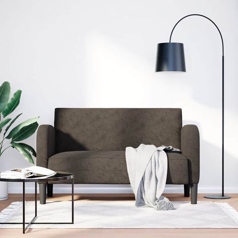 vidaXL Sofá Loveseat gris oscuro 110 cm cuero sintética (1/4)