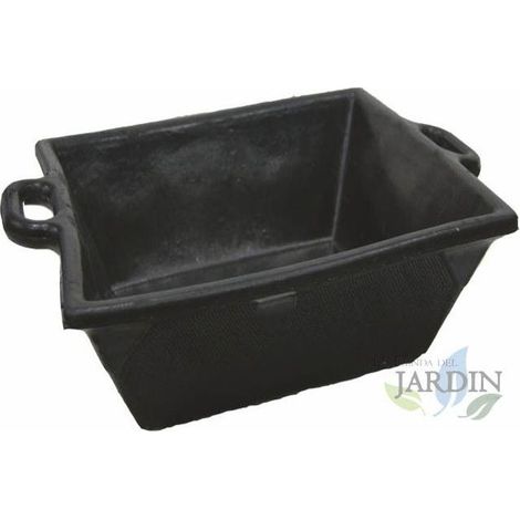 Bac à Mortier Béton en Caoutchouc Naturel Noir - Auge de Maçon Sans Poignée 16 litres 48x32 cm, Outillage Maçonnerie/Chantier