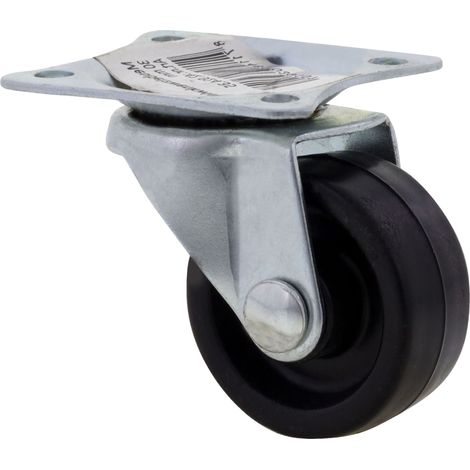 Roulettes pivotantes 45 mm en plastique avec plaque - par pièce (1/4)