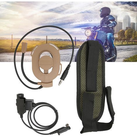 Casque unilatéral militaire HD01 haute résistance pour talkie-walkie Hytera PD600 PD602 PD605 PD662 marron (1/5)