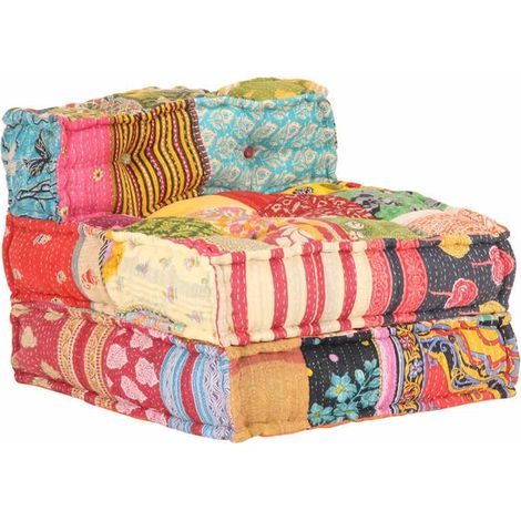 Coussin modulaire en tissu patchwork (1/5)