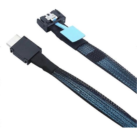 Câble adaptateur PCI-Express 4.0 Gen5 PCIE MCIO SFF-8654 4i vers Oculink SFF-8611 4i pour serveur1 mnoir (1/5)