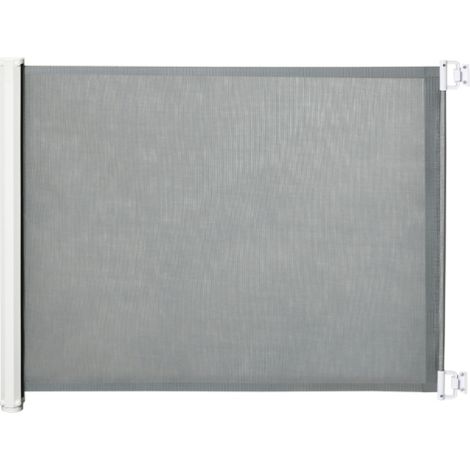 Retractable Dog Safety Gate,Indoor Pet Mesh Barrier Extends 115cm for Doorways-Grey Color (1/5)