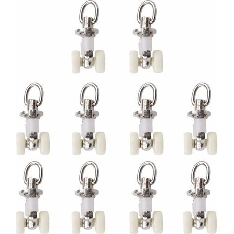 10 Pièces Rouleaux de Rail Planeur de Voie de Rideau Plastique Twin à roulettes en Alliage d'aluminium (1/5)
