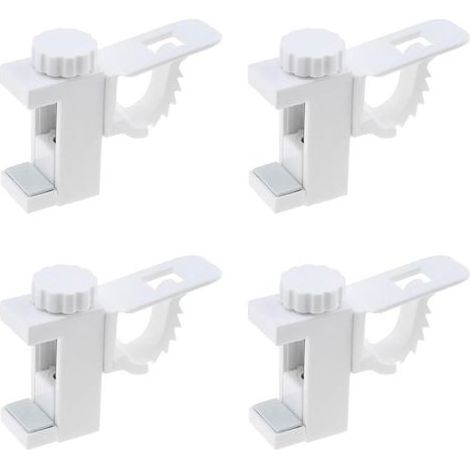 4 Pièces Support de Support de Pince Porte-Rideaux, Support De Support De Pince Porte-Rideaux, Barre Transversale Réglable Tringle à Rideaux Stockage De Serviette Crochet pour Organisateur (1/5)
