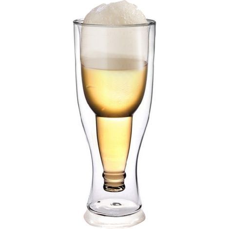 Verre à bière double paroi isotherme pour garder la bière froide, idéal pour bar à domicile (1/5)