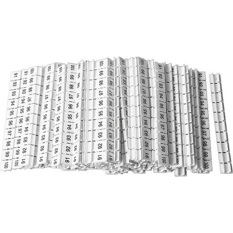 100 Stück Klemmenblock-Markierungsetiketten 91–100, Nylon, leicht zuschneidbar, Markierungsstreifen für UK10N