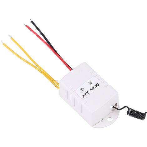 Relais sans fil avec télécommande et interrupteur à une touche (4 V, 5 V, 6 V, 7,4 V, 9 V, 12 V CC) - Récepteur/émetteur (1/5)