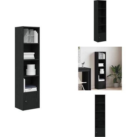 Bibliothèque chêne noir 31x24x127 cm bois d'ingénierie - Bibliothèque - Bibliothèques - Étagère À Livres - Armoire De Rangement (1/5)
