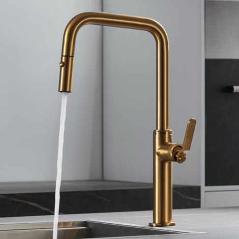 IMEX - grifo monomando de cocina extraíble oro (1/5)