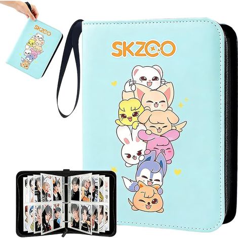 Stray Photocard Binder, SKZ Skzoo Joli porte-cartes photo Stray Kids 400 pochettes, album de collection Kpop avec 4 compartiments, cadeaux Kpop Merch pour STAY, fans, garçons et filles (1/5)