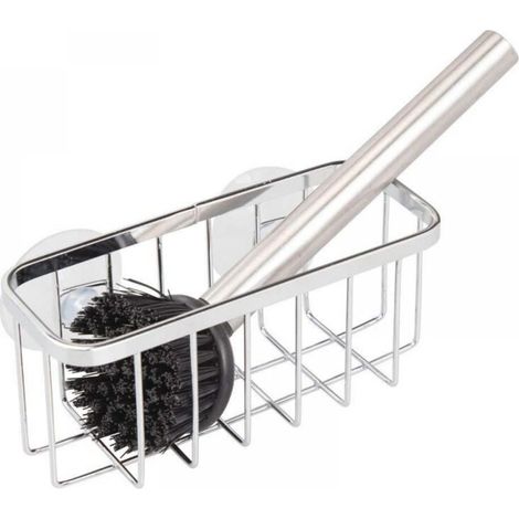 BEBUSINGOTO 14.55.56.1 cm, porte-éponge en acier inoxydable 304, support de rangement à ventouse, adapté aux éponges/grattoirs/porte-savons absorbants (1/4)
