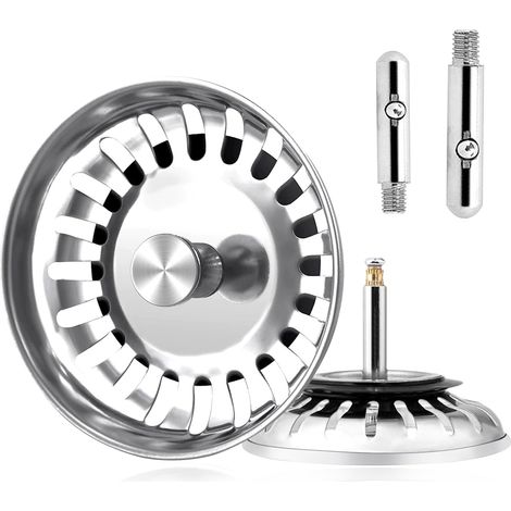 Bonde Evier Cuisine 79mm Inox Hauteur Réglable (25mm-71mm) Bouchon Bonde Evier Bondes Panier Evier Cuisine(Ø 79 mm, mit 2 Joint Evier) (1/5)