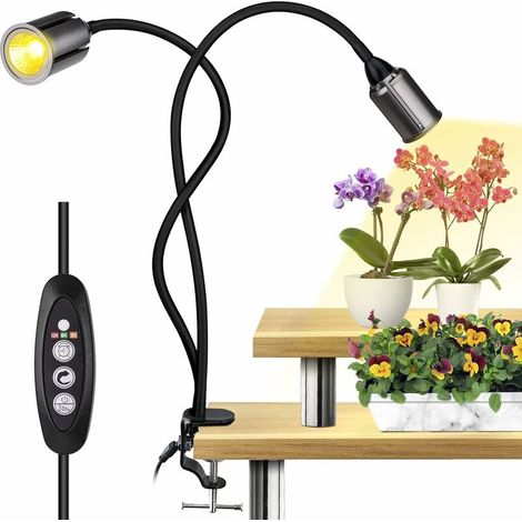 Relassy Plant Light 75W, Timing Grow Light Auto ON/OFF, 4 Level Dimmable Horticultural Led Lamp with Dual Bulbs for Plants Indoor Growing (1/5)