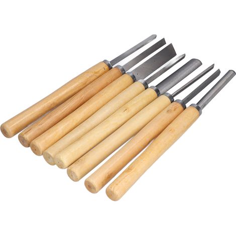 Jeu de 8 ciseaux à bois HSS, outils de tournage avec rainure, gouges de sculpture et accessoires de menuiserie (1/5)