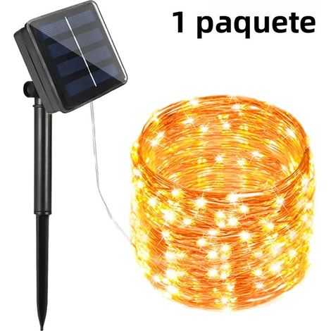 Guirlande lumineuse solaire LED étanche (lumière chaude, 7 m, 50 LED), guirlande lumineuse de Noël (1/5)