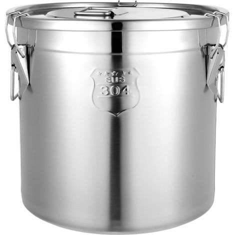 21L/4.62gal Stainless Steel Airtight Canister,Cereal Container with Airtight Lid and Handles, Beverage Ice Bucket, Food Storage Canisters ,Rice Oil Storage Bucket for Home Kitchen Counter Storing Food