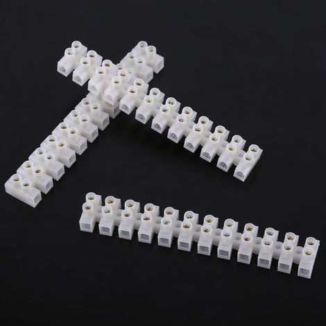 10 pièces bornier à vis double rangée 360V 10A électrique 12 positions barrière (1/5)