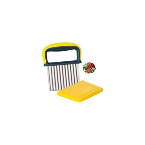 Vague de Fraise, de pomme de terre Coupe, Acier Inoxydable Puce Cutter, Froissé Trancheuse, Vague Cutter, Couteau avec Poignée, Cuisine Outil de Coupe pour les Pommes de terre, les Légumes et les Frui (1/5)