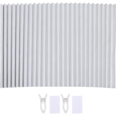 Ortviai Stores pour VR – Stores plissés occultants blancs 60 x 150 cm, fixation autocollante sans perçage, tissu non tissé