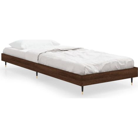 Cadre de lit chêne marron 75x190 bois d'ingénierie (1/5)
