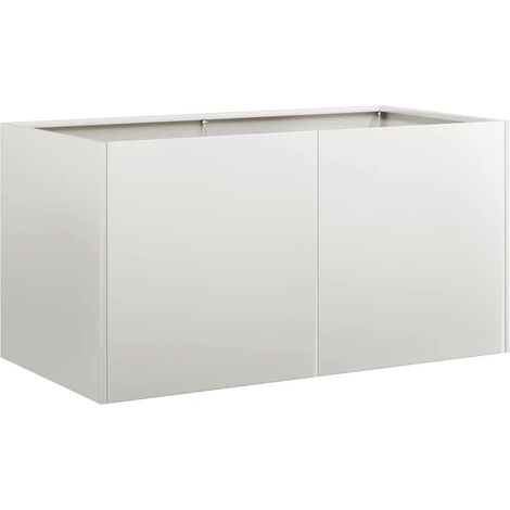 Fioriera moderna da esterno 80 x 40 x 40 cm design elegante maggiore stabilità in acciaio inossidabile grigio 020051461