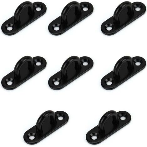 (8er-Set) Ösenplatte M5 aus Edelstahl – Langer, U-förmiger Metallhaken zur Wand- und Deckenmontage, 50 x 15 mm – Tragkraft: 40 kg – Befestigungshaken für Aufhängungen – Crezuo