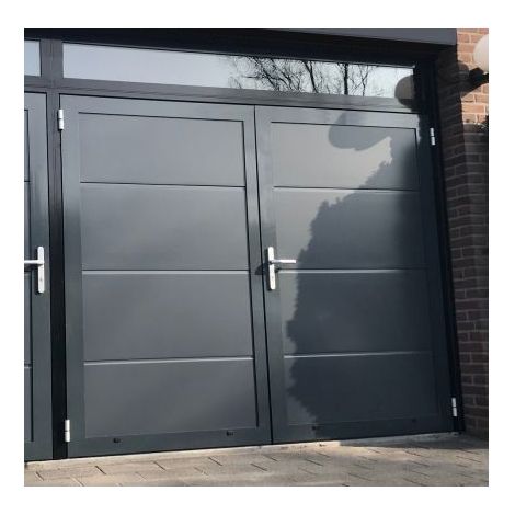 4M – Porte de garage isolée 40mm double vantaux – Largeur 2400mm – Hauteur 2000mm – RAL 7016 gris anthracite – Pose en tunnel