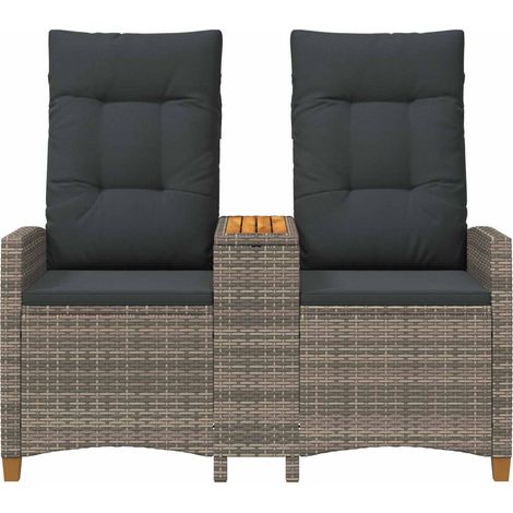 Maison Exclusive - Liegebank mit Tisch Grau und Dunkelgrau 126 x (1/4)