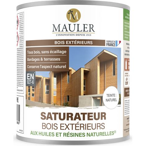 Saturateur bois & terrasse huile naturelle - 10L teinte Naturel - Protection UV et intempéries - Saturateur bois extérieurs Mauler